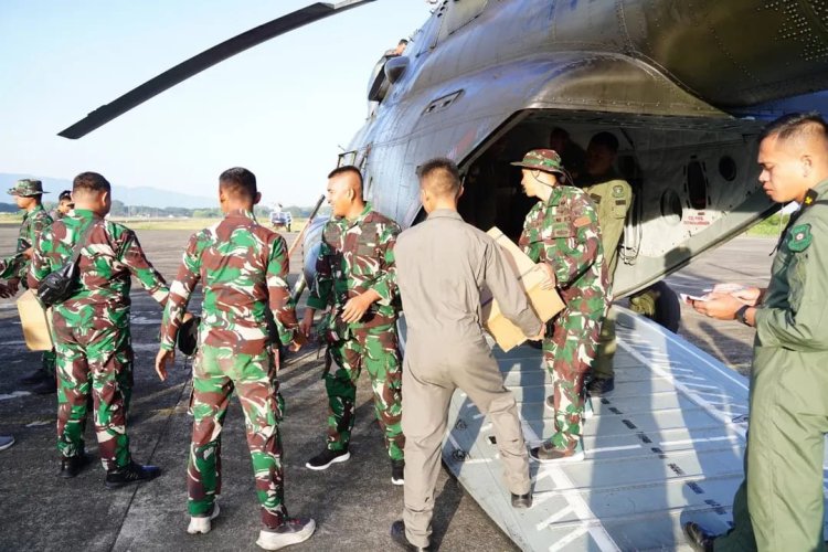Jalur Darat Terputus, Kota Langsa Terima Bantuan 1,5 Ton via Helikopter